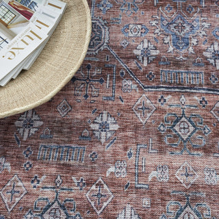 Nourison Grand Washables GRW01 Blue Multicolor Area Rug Corner Image
