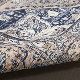 Nourison Grand Washables GRW05 Ivory Blue Area Rug Corner Image
