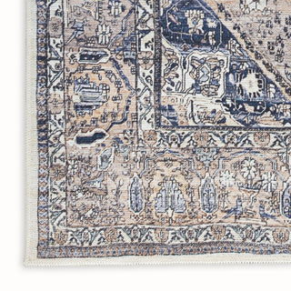 Nourison Grand Washables GRW05 Ivory Blue Area Rug Texture Image