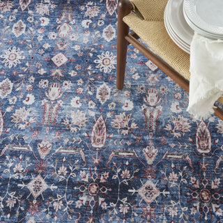 Nourison Grand Washables GRW06 Blue Brick Area Rug Corner Image