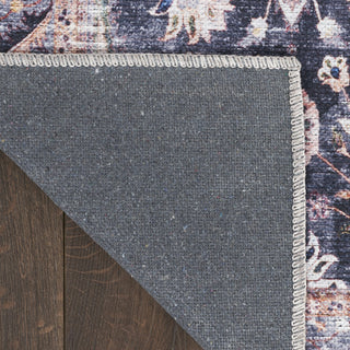 Nourison Grand Washables GRW06 Navy Ivory Area Rug Corner Image