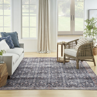 Nourison Grand Washables GRW06 Navy Ivory Area Rug Room Image Feature