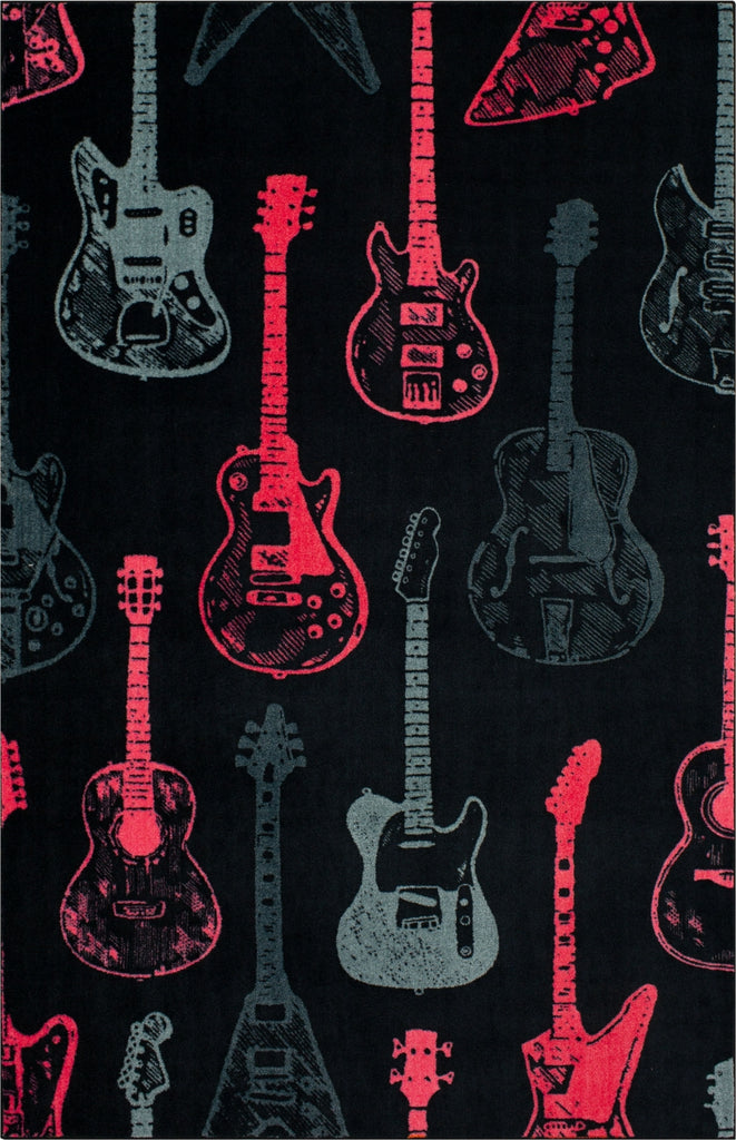 Mohawk Home Prismatic Guitar Montage Pink Area Rug