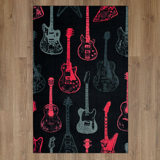 Mohawk Home Prismatic Guitar Montage Pink Area Rug