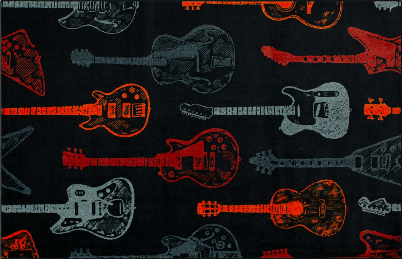 Mohawk Home Prismatic Guitar Montage Red Area Rug