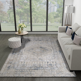 Bashian highland H117-HLD305 Ivory Blue Area Rug