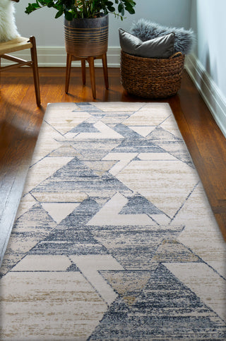 Bashian Highland H117-HLD309 Ivory Blue Area Rug Lifestyle Image Feature