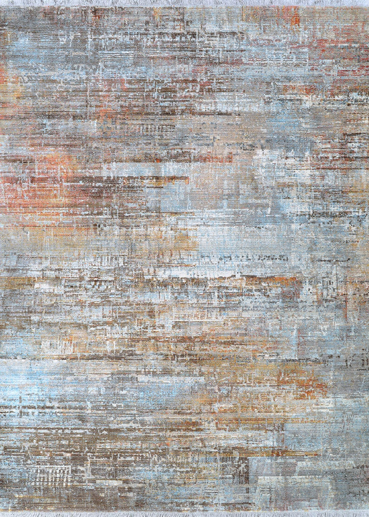 Couristan Halli Modern Edge Sky Blue / Multi Area Rug main image