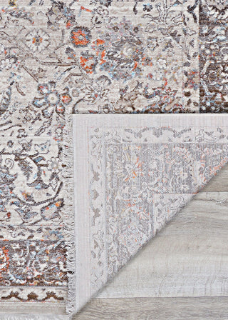 Couristan Halli Floral Kashan Beige/Mocha Area Rug Backing Image