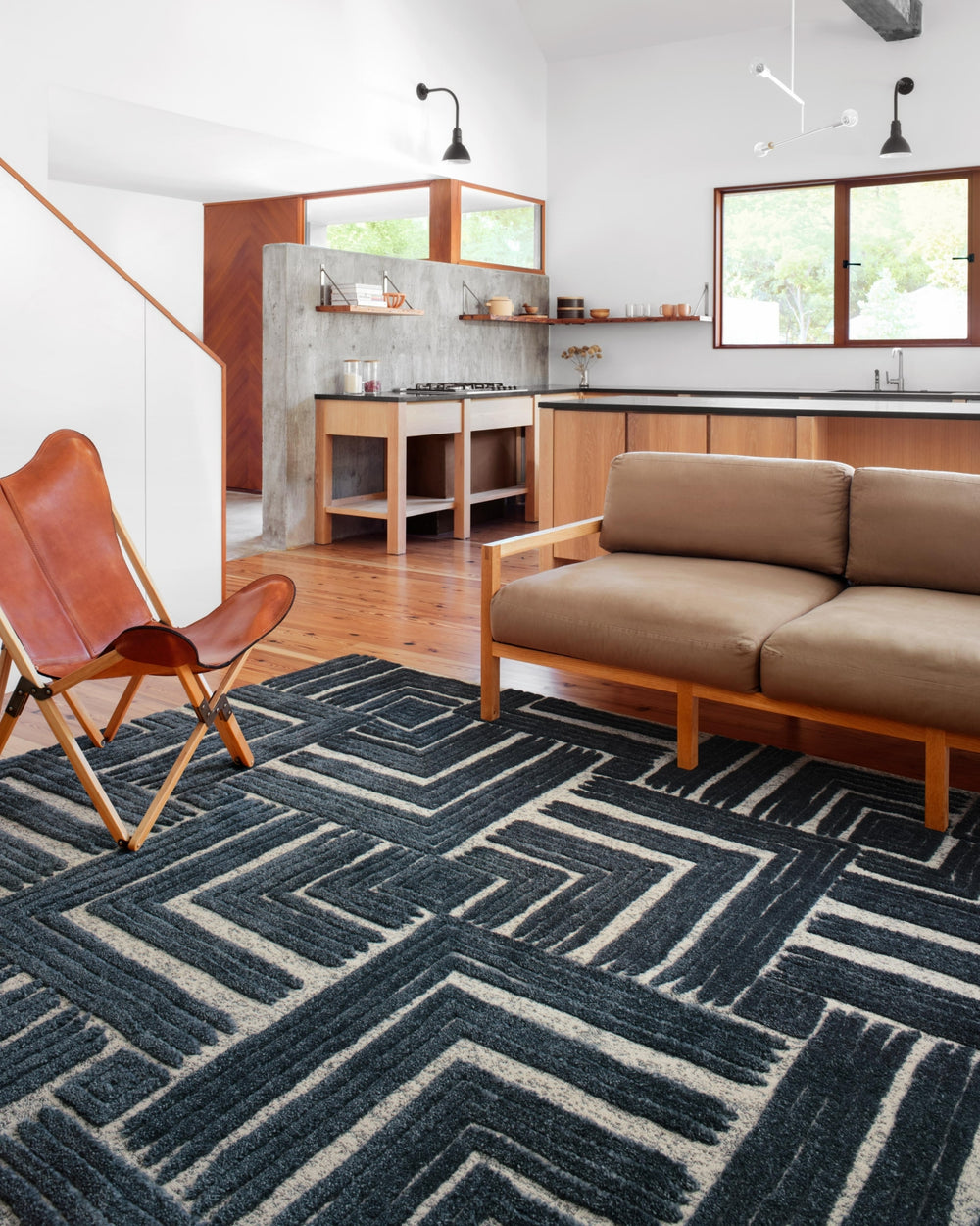 Loloi Hagen HAG-05 Blue / White Area Rug Lifestyle Image Feature