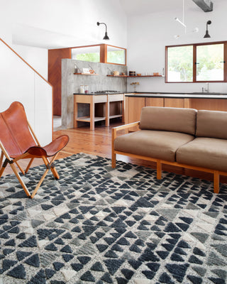 Loloi II Hagen HAG-06 Slate / Denim Area Rug Lifestyle Image Feature