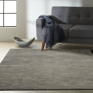 Calvin Klein Ck400 Halo HAL01 Charcoal Area Rug Corner Image