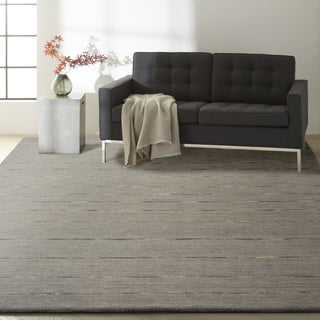 Calvin Klein Ck400 Halo HAL01 Charcoal Area Rug Corner Image
