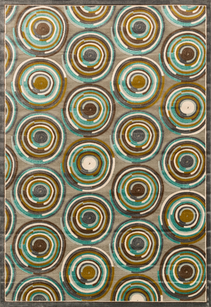 Loloi Halton HL-12 Grey / Aqua Area Rug main image