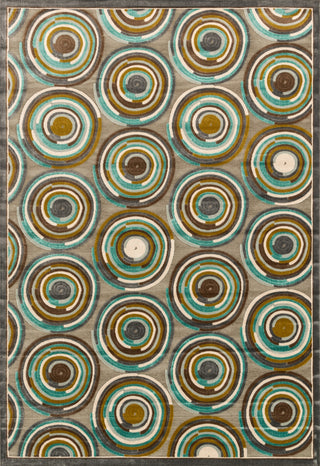 Loloi Halton HL-12 Grey / Aqua Area Rug main image