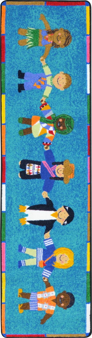 Joy Carpets Kid Essentials Hands Around the World Multi Area Rug