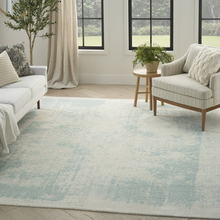 Nourison Harmony HAY02 Ivory Aqua Area Rug by Home Room Image Feature