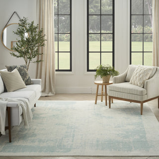Nourison Harmony HAY02 Ivory Aqua Area Rug by Home Room Image Feature