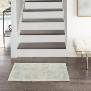 Nourison Harmony HAY02 Ivory Aqua Area Rug by Home Room Image Feature