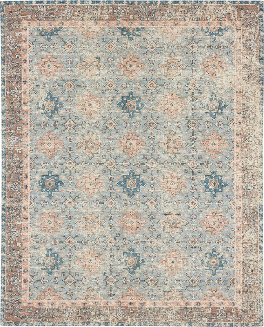 Karastan Zula Haykota Terracotta/Rust Blue Area Rug – Incredible Rugs ...