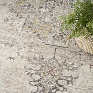 Nourison Heirloom Blend HBL01 Ivory Charcoal Area Rug Corner Image
