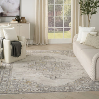 Nourison Heirloom Blend HBL01 Ivory Charcoal Area Rug Corner Image