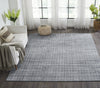 Ancient Boundaries Houston HOU-1225 Steel/White Area Rug Lifestyle Image Feature