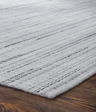 Ancient Boundaries Houston HOU-1227 Grey White Strie Area Rug Corner Image
