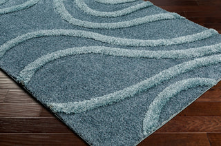 Livabliss Hudson Shag HDS-2304 'steel Blue Area Rug Corner Shot