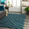 Livabliss Hudson Shag HDS-2304 'steel Blue Area Rug Room Scene