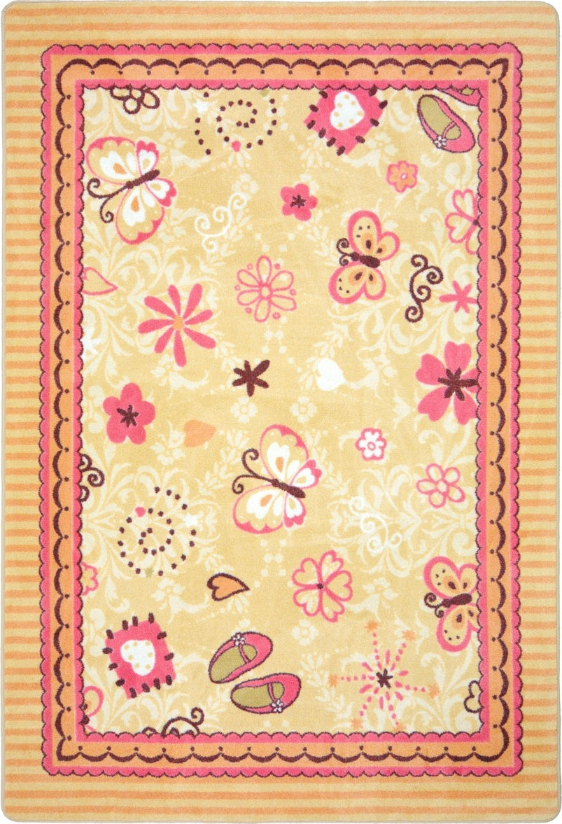 Joy Carpets Kid Essentials Hearts and Flowers Multi Area Rug