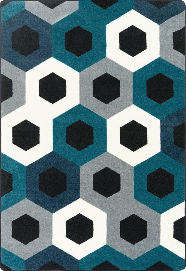 Joy Carpets Kid Essentials Hexed Sapphire Area Rug