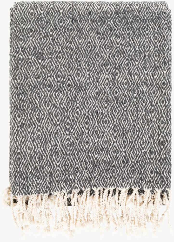 Surya Hamlet HME-1001 Black Throw main image
