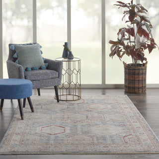 Nourison Homestead HMS01 Light Blue Multi Area Rug Corner Image