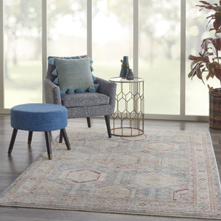 Nourison Homestead HMS01 Light Blue Multi Area Rug Room Image Feature