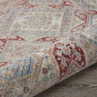 Nourison Homestead HMS02 Blue Brick Area Rug Corner Image