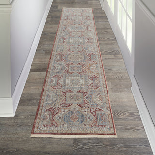 Nourison Homestead HMS02 Blue Brick Area Rug Corner Image