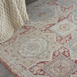 Nourison Homestead HMS02 Blue Brick Area Rug Corner Image