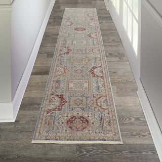 Nourison Homestead HMS02 Blue Multicolor Area Rug Corner Image