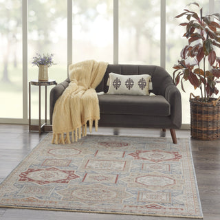 Nourison Homestead HMS02 Blue Multicolor Area Rug Room Image Feature