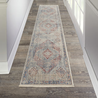 Nourison Homestead HMS03 Blue Grey Area Rug Corner Image