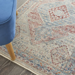 Nourison Homestead HMS03 Blue Grey Area Rug Corner Image