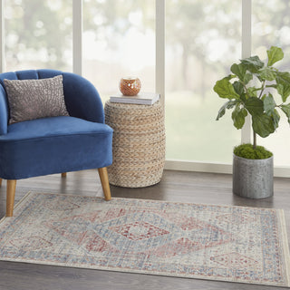 Nourison Homestead HMS03 Blue Grey Area Rug Room Image Feature