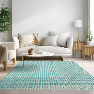 Dalyn Hinton HN1 Aqua Area Rug Lifestyle Image Feature