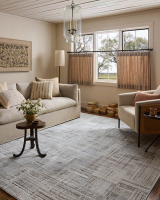 Loloi Hollis HOL-02 Pebble / Ivory Area Rug Lifestyle Image Feature
