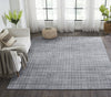 Ancient Boundaries Houston HOU-1225 Steel/White Area Rug Lifestyle Image Feature