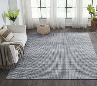 Ancient Boundaries Houston HOU-1225 Steel/White Area Rug Lifestyle Image Feature