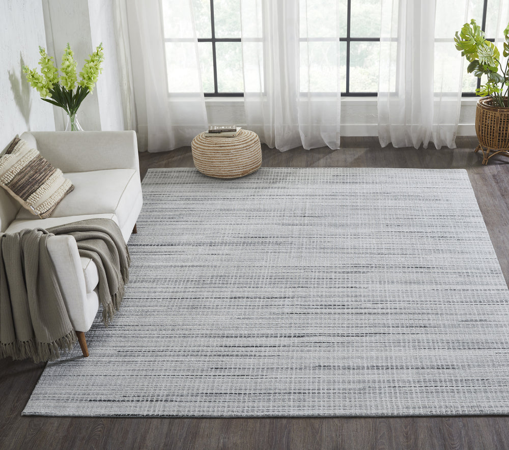 Ancient Boundaries Houston HOU-1227 Grey White Strie Area Rug Lifestyle Image Feature