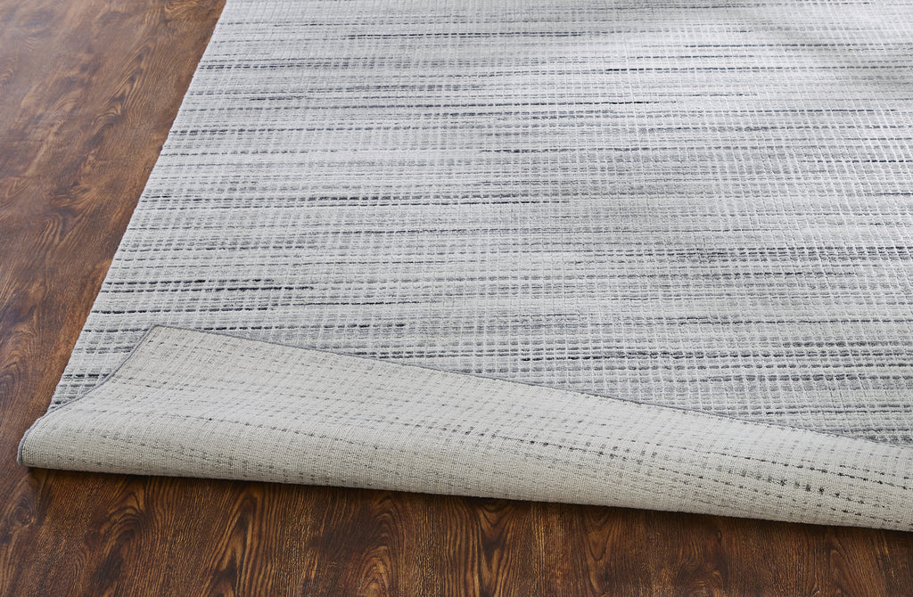 Ancient Boundaries Houston HOU-1227 Grey White Strie Area Rug Closeup Image