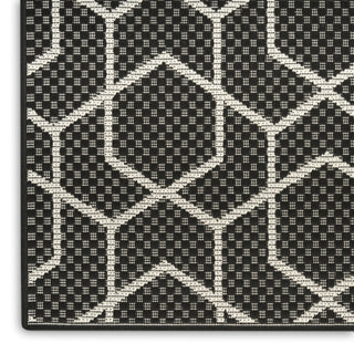 Nourison Horizon Indoor/Outdoor HOZ01 Black Area Rug Corner Image